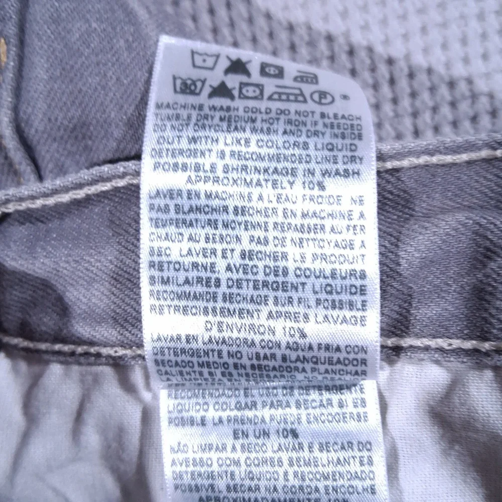 Levis 501 Org. Gray Acid Wash Str. Leg Button Fly Jeans Mens 34x32 (Fits 32x30)